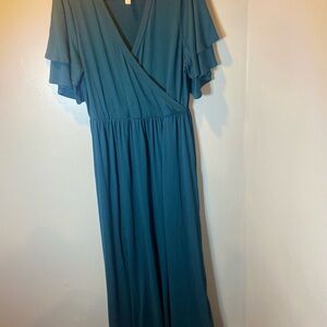 Elegant Blue Wrap Dress